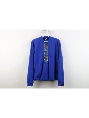 Vtg 90s Nashbar Cycling Womens M Geometric Half Zip Fleece Sweater Jersey USA